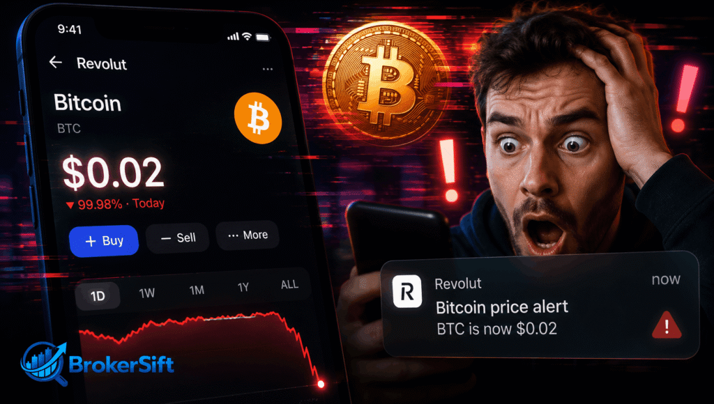 Bitcoin Briefly Hits $0.02 on Revolut — Users Spot Strange Price Glitch